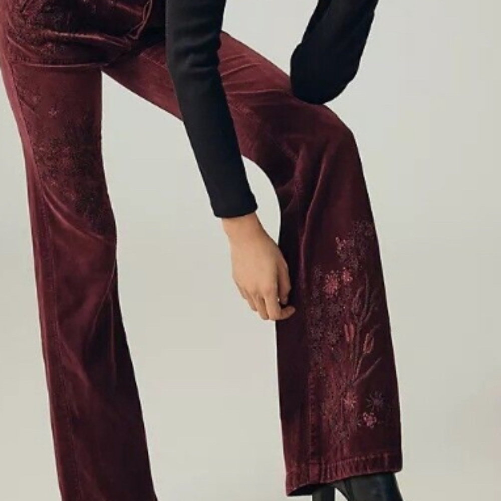 Anthropologie yaya mid-rise velvet pants sz 25